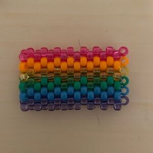 Multi stitch rainbow Kandi cuff 🌈🌸